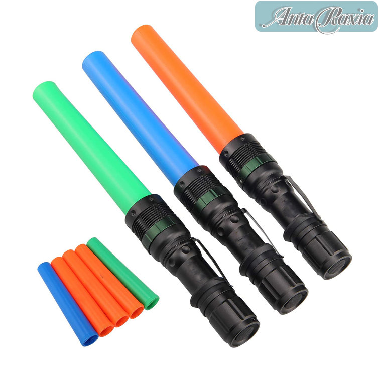Anta Raxia 3Pc 11Inch Signal Traffic Flashlights, With 3* Orange Wands